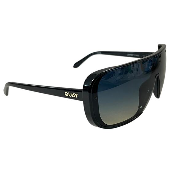 Quay Australia Center Stage Shield Sunglasses Black Ink Taupe main image 4